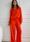 Charli Selina Cotton Set - Amber. Selina Cotton Set is a relaxed Summer co-ord in soft Cotton Gauze. Relaxed slouchy fit with elasticated waistband for a comfortable polished off duty look. Easy care no-iron cotton in with a crinkle makes it an ideal suitcase solution.