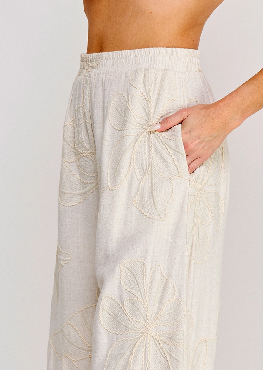 Sima Floral Pant - Natural