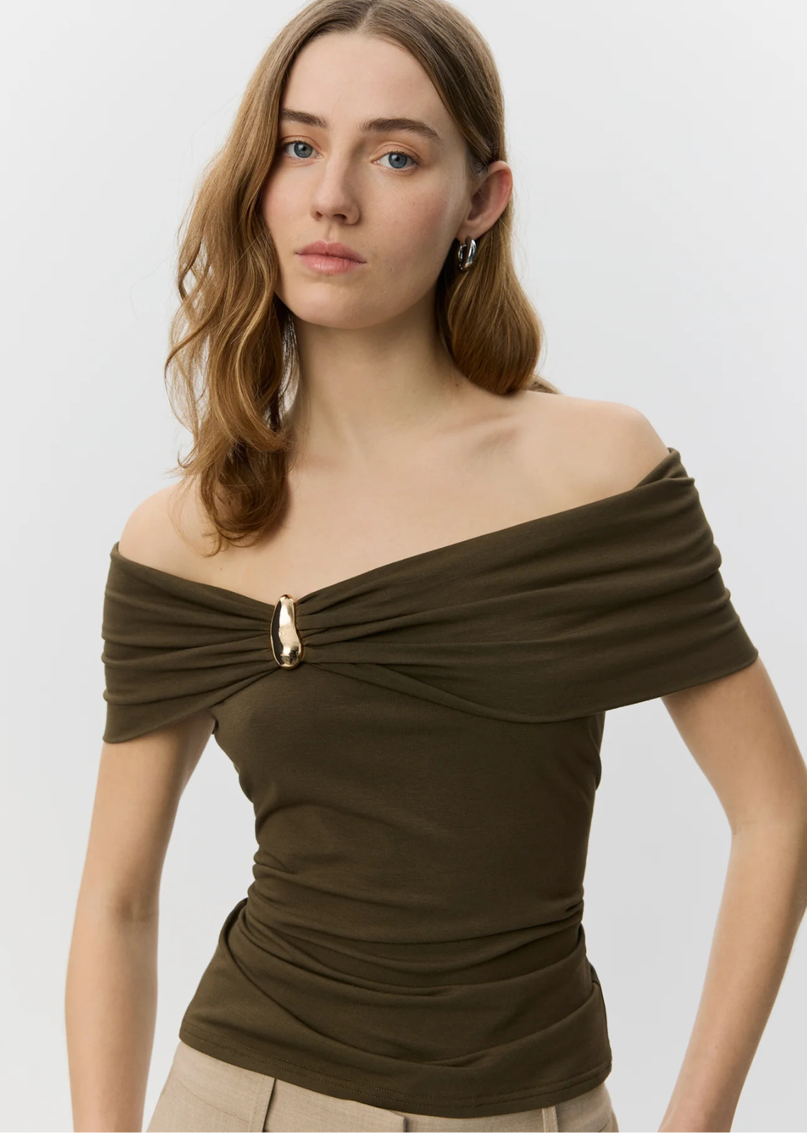 Sofie Schnoor Sinkasw Off The Shoulder Jersey Top