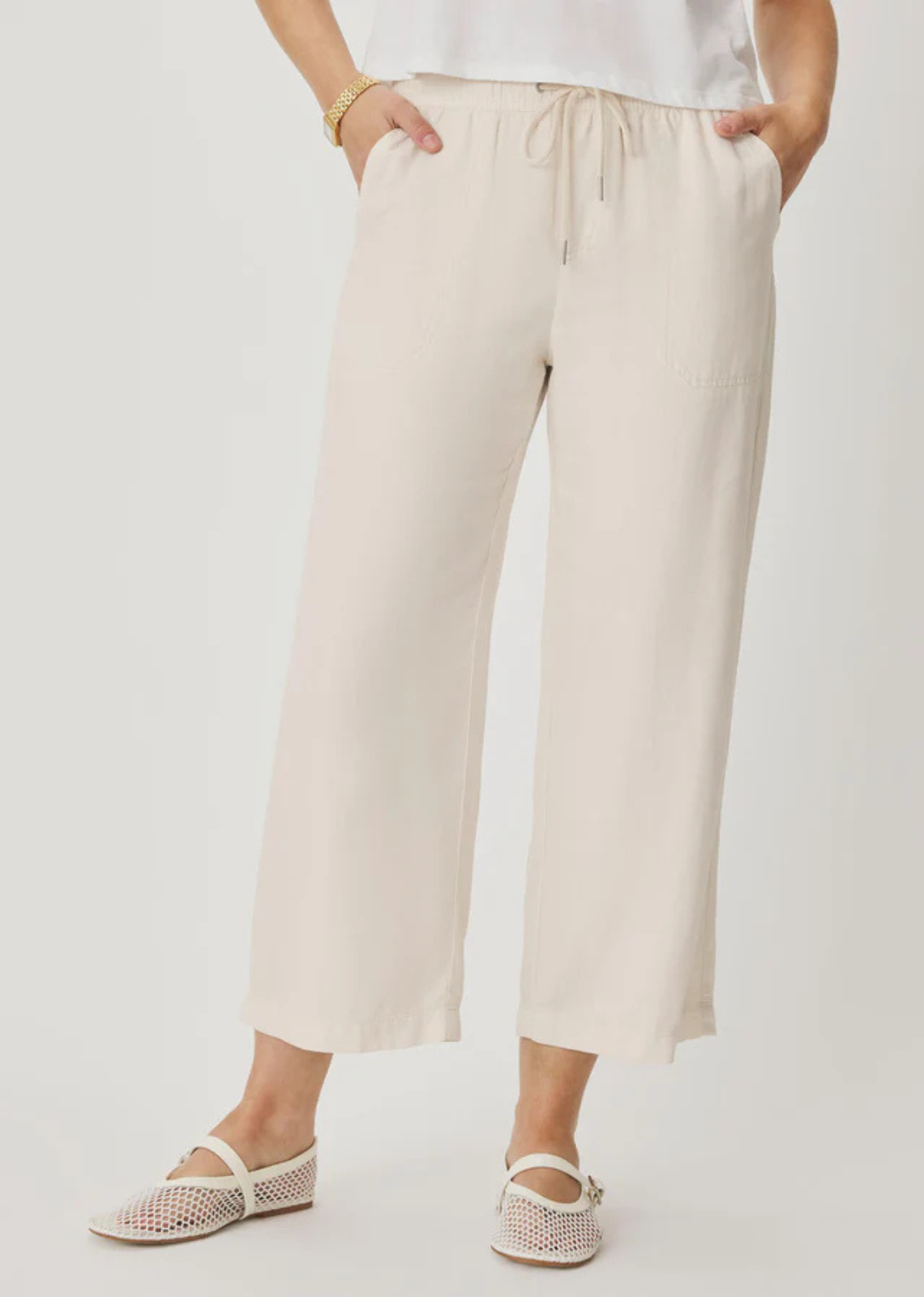 Splendid Angie Crop Wide Leg - Moonstone
