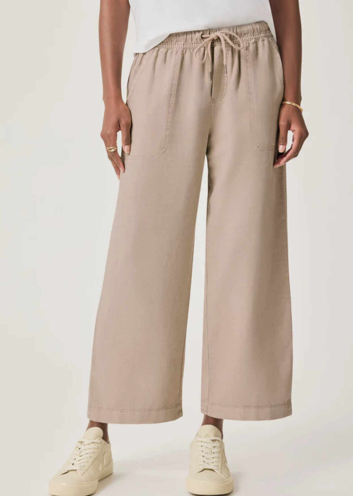 Splendid Angie Crop Wide Leg Pant - Fawn