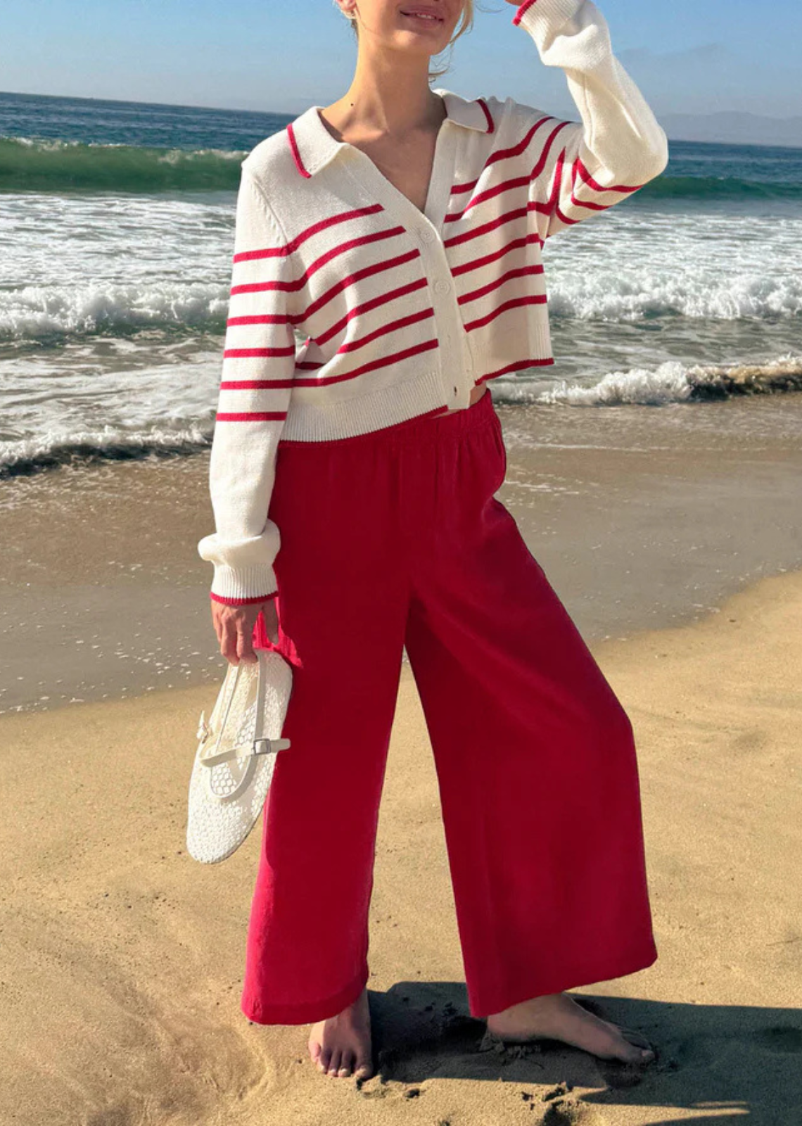 Splendid Angie Crop Wide Leg Pant - Rouge