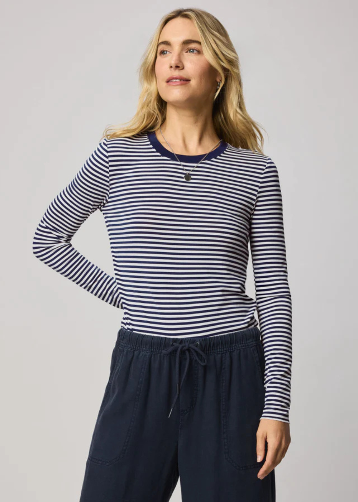 Splendid Bamboo Striped Long Sleeve Top