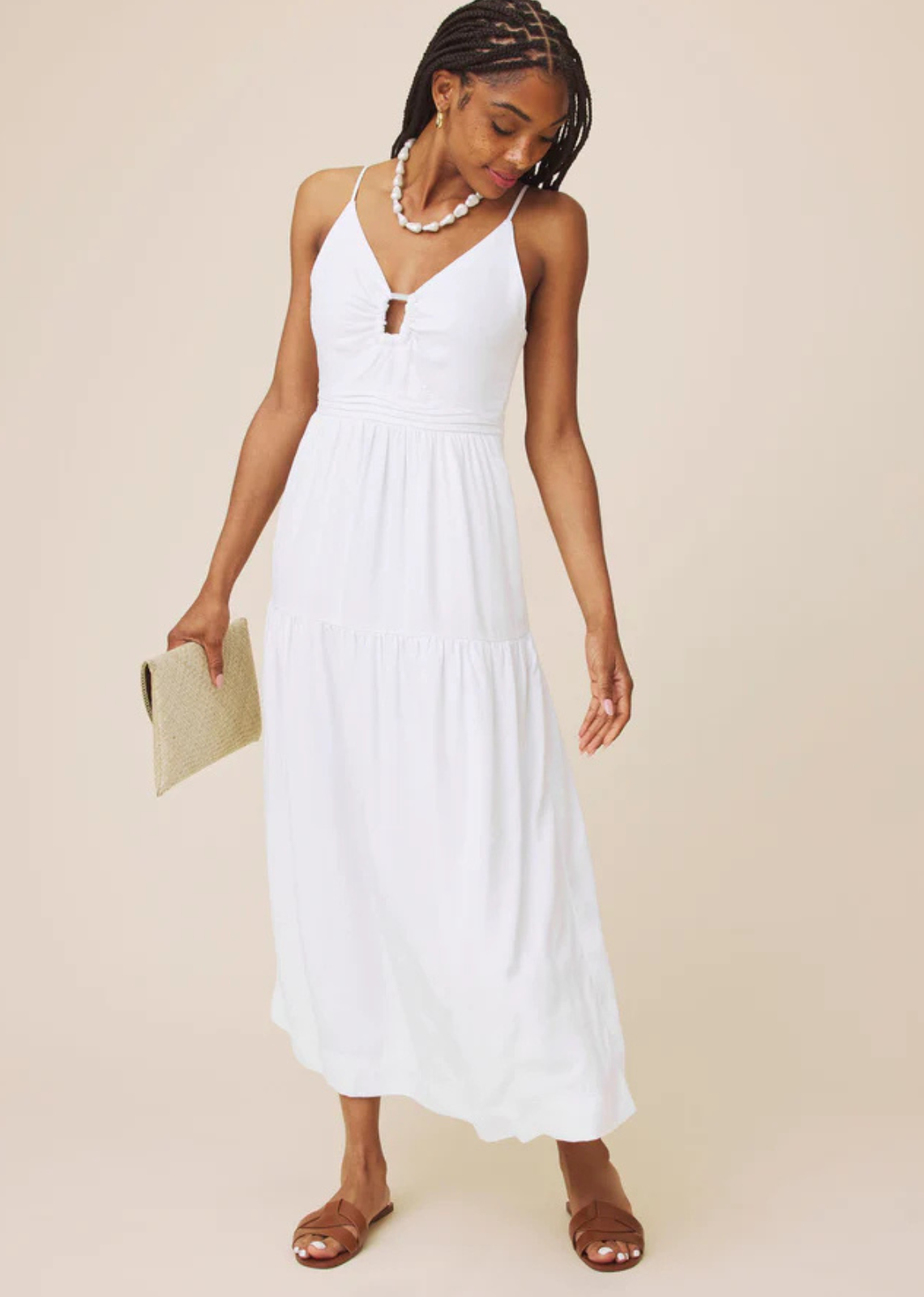 Splendid Darcy Midi Dress - White