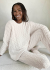 Splendid Fuzzy Cable Knit PJ Set  - Ivory