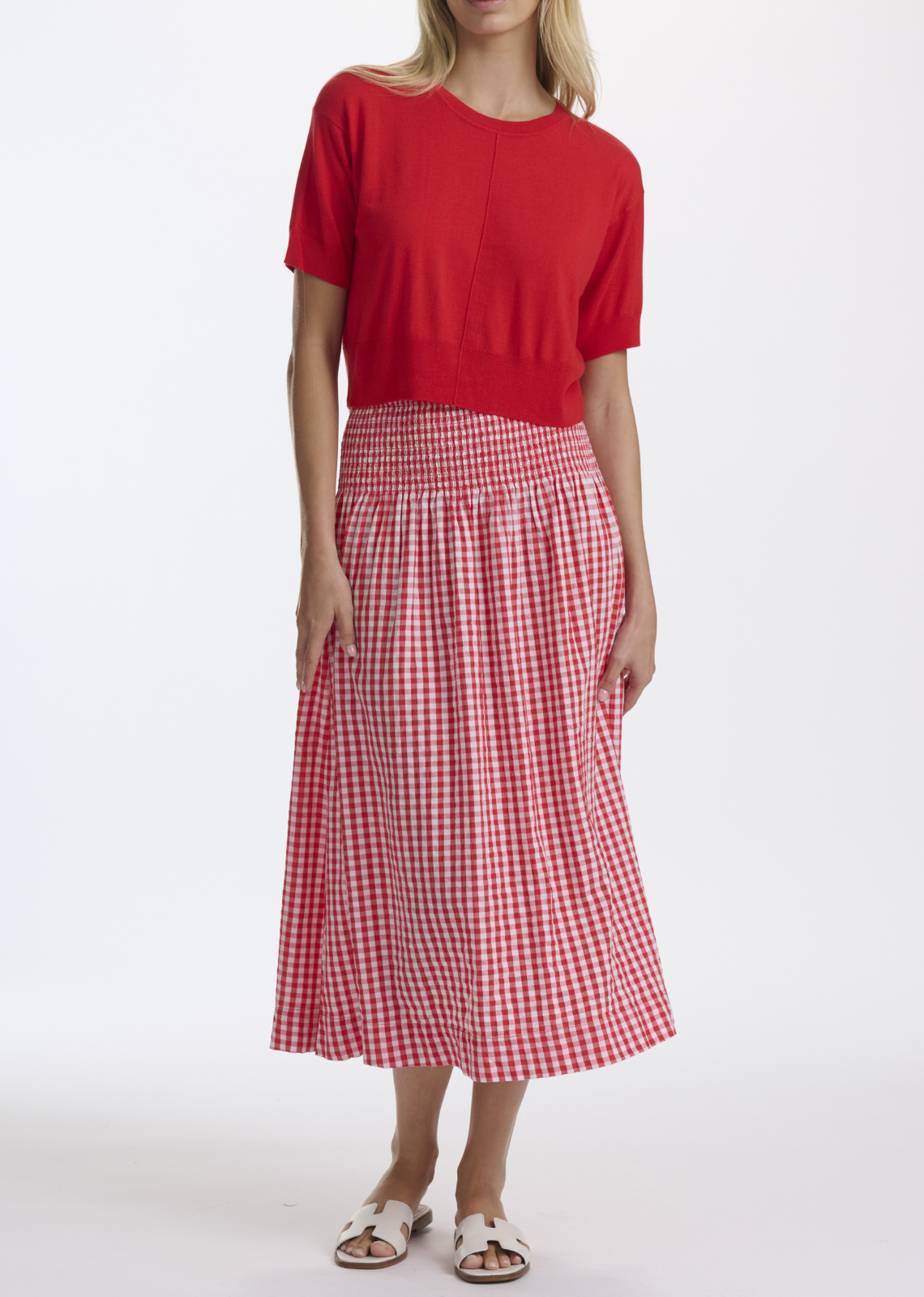 Splendid Gigi Gingham Midi Skirt