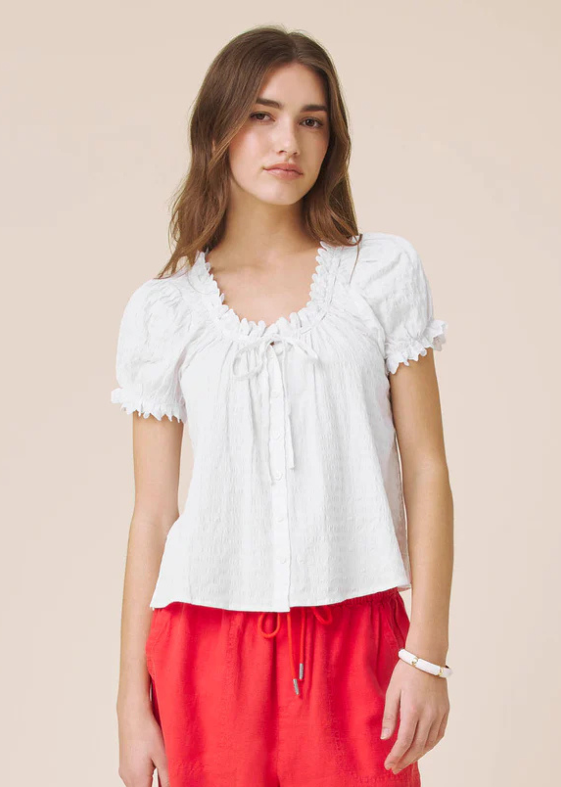 Splendid Gigi Puff Sleeve Top