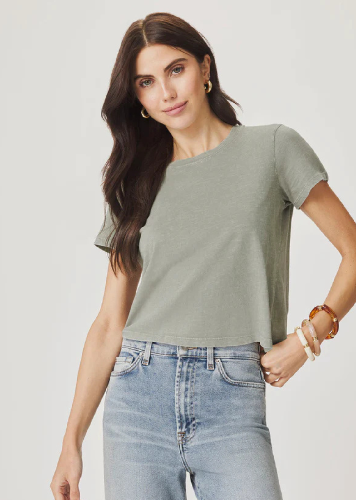 Splendid Louisa Short Sleeve Tee - Eucalyptus