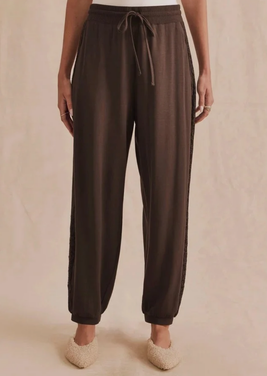 Your favorite joggers, with a little something extra. Relaxed fit, ultra-soft fabric, and a drawstring waist, this signature style is finished with delicate lace trim down the sides for a feminine touch.