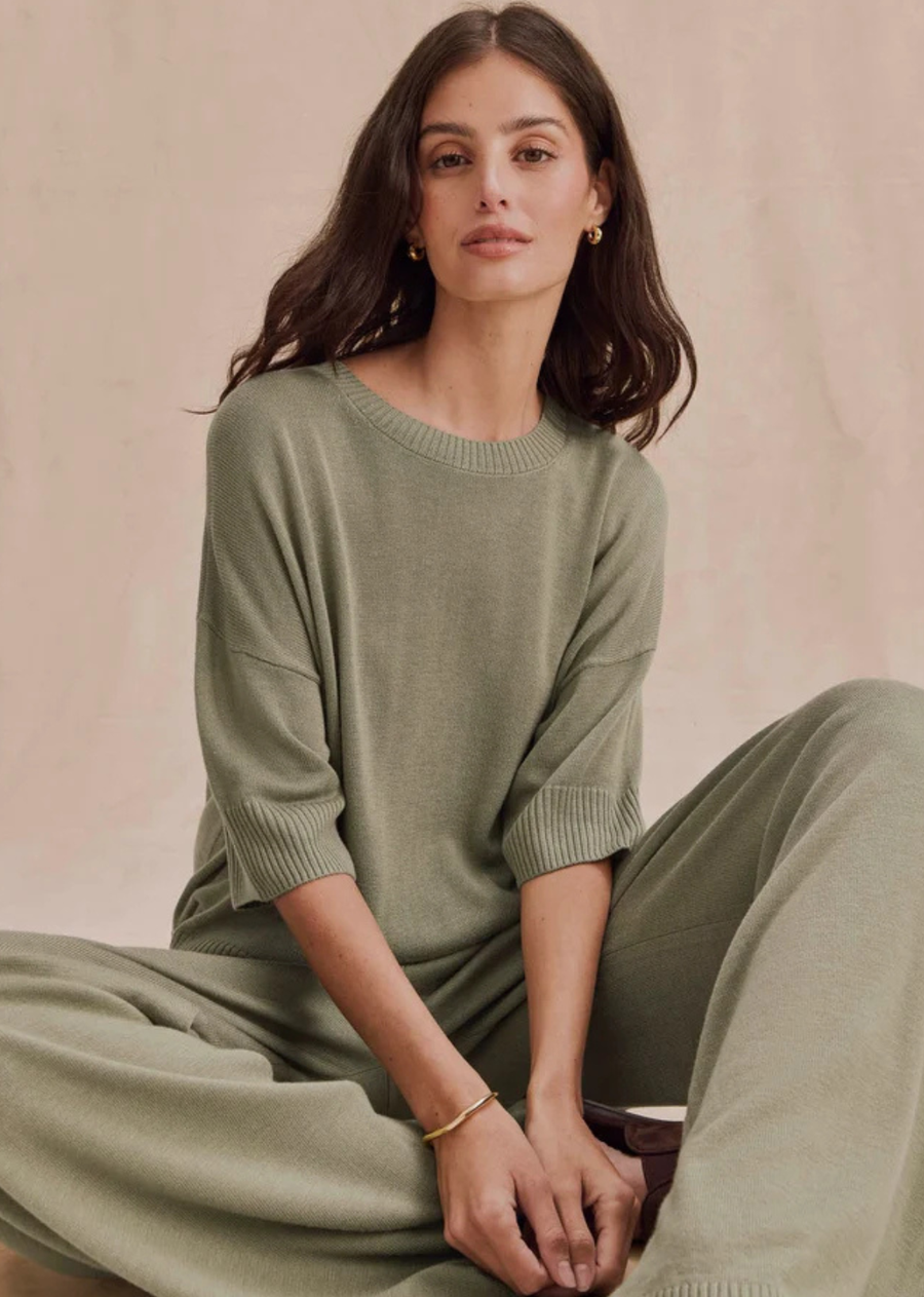 A soft short sleeve sweater with a clean silhouette and easy drape. The Georgie Short Sleeve Sweater brings a refined feel to denim, trousers, and layered looks.