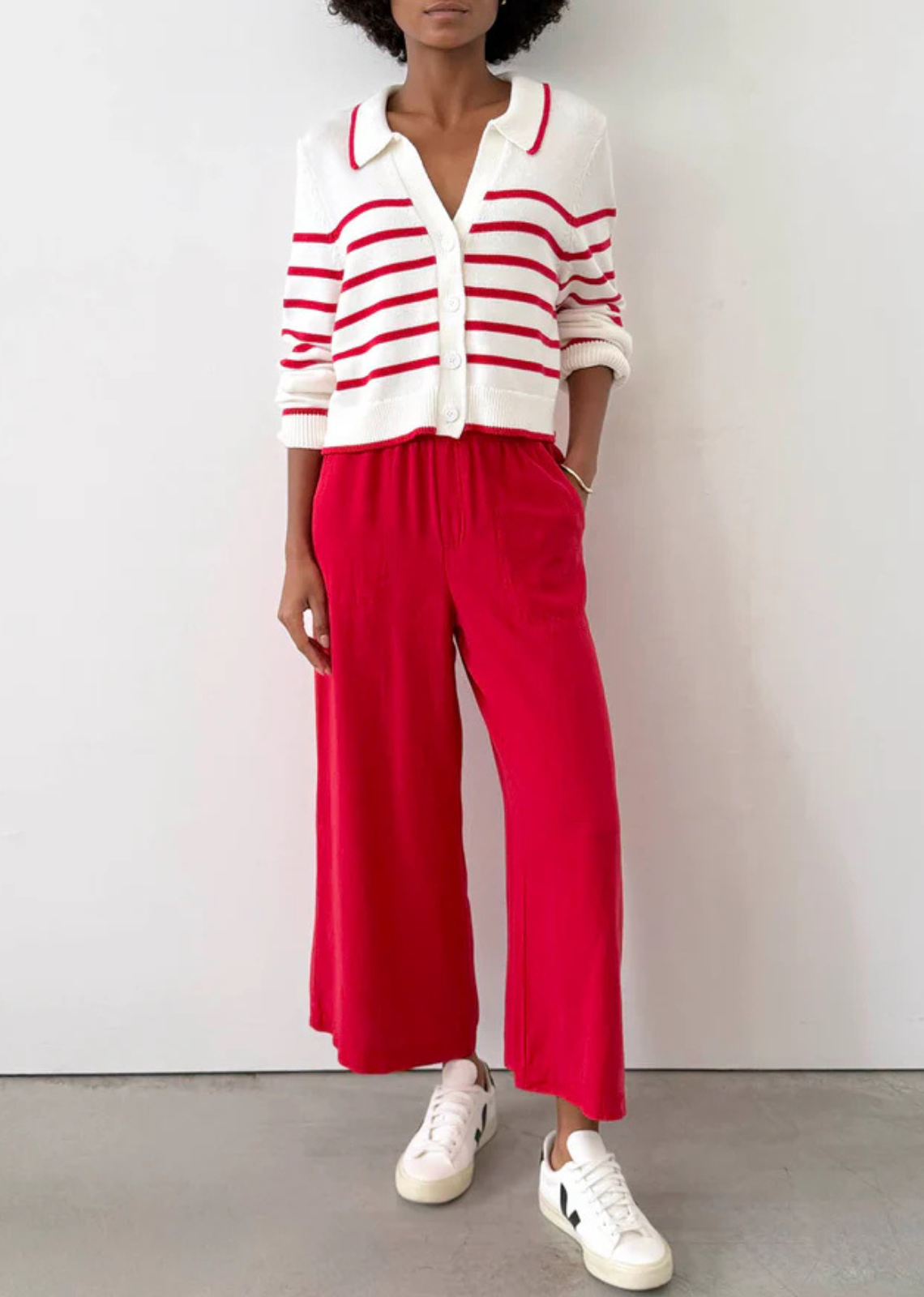 Splendid Angie Crop Wide Leg Pant - Rouge