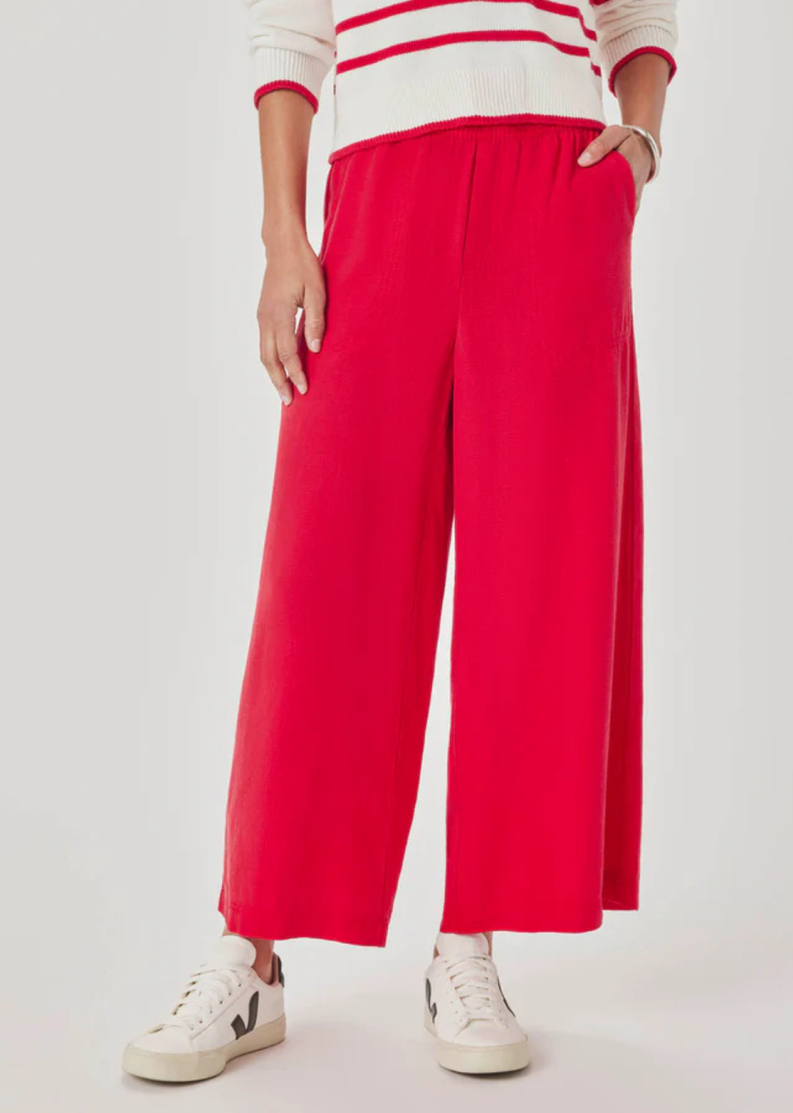 Splendid Angie Crop Wide Leg Pant - Rouge