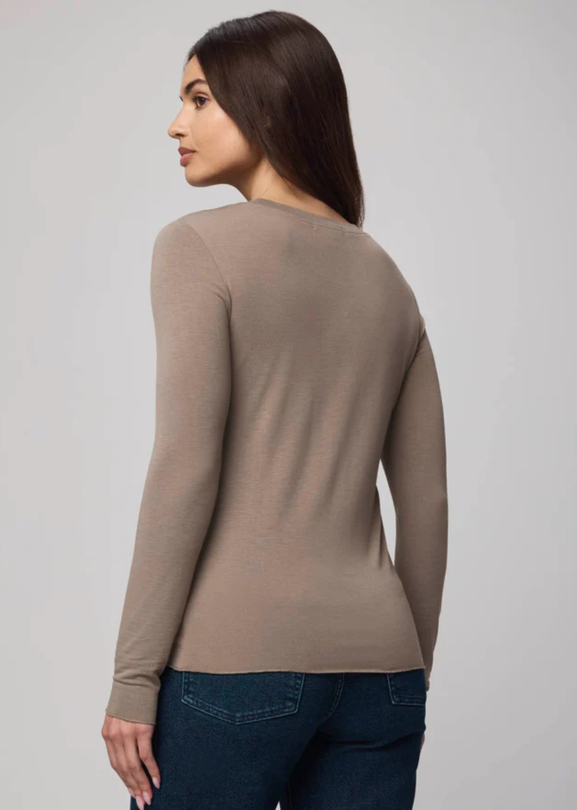 Splendid Bamboo Long Sleeve Tee - Cedar Brown