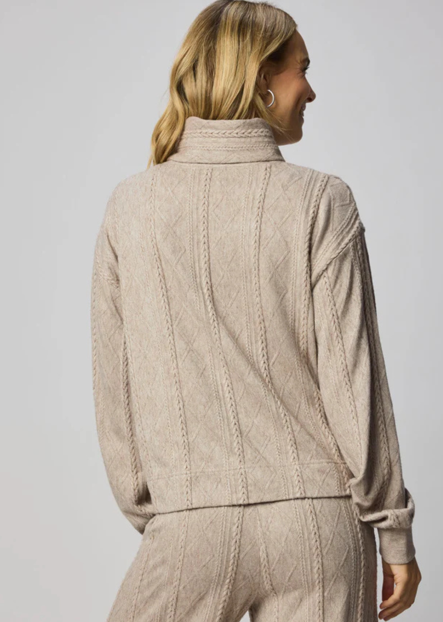 Splendid Cable Turtleneck Top