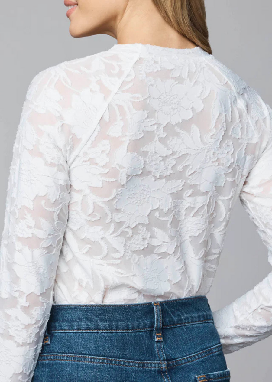 Splendid Cecelia Floral Long Sleeve Top - Pale Oak