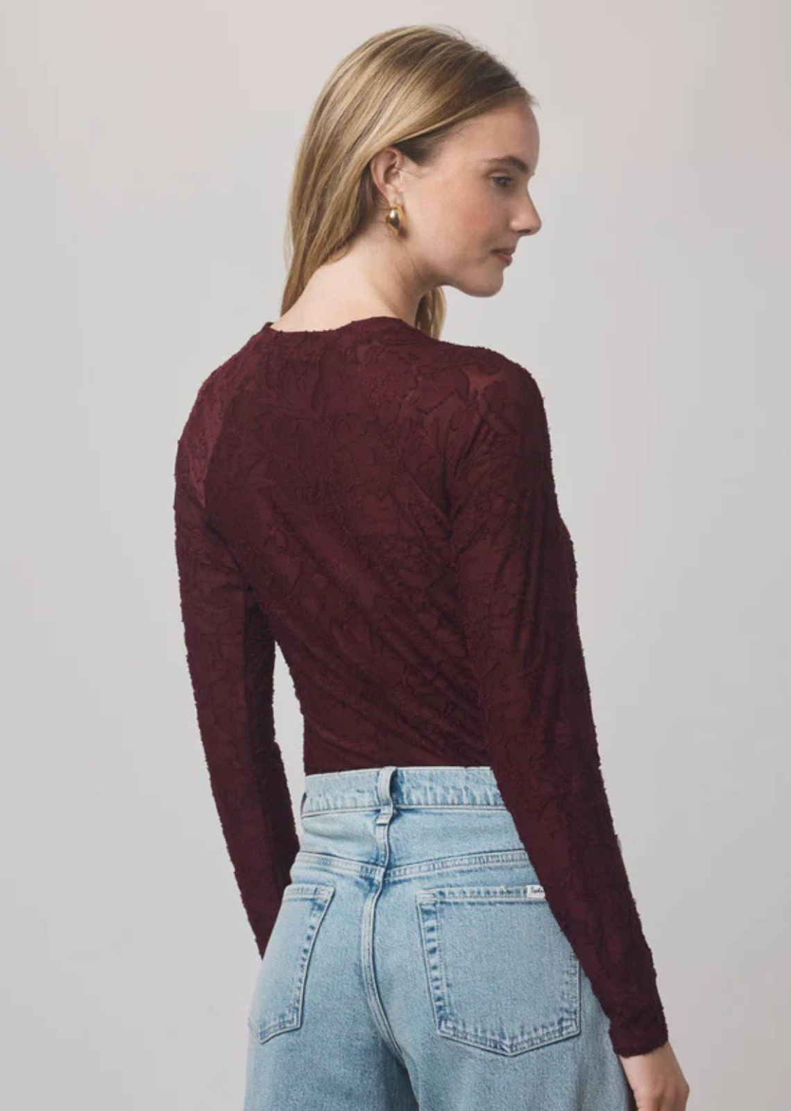 Splendid Cecelia Floral Long Sleeve Top - Rosewood