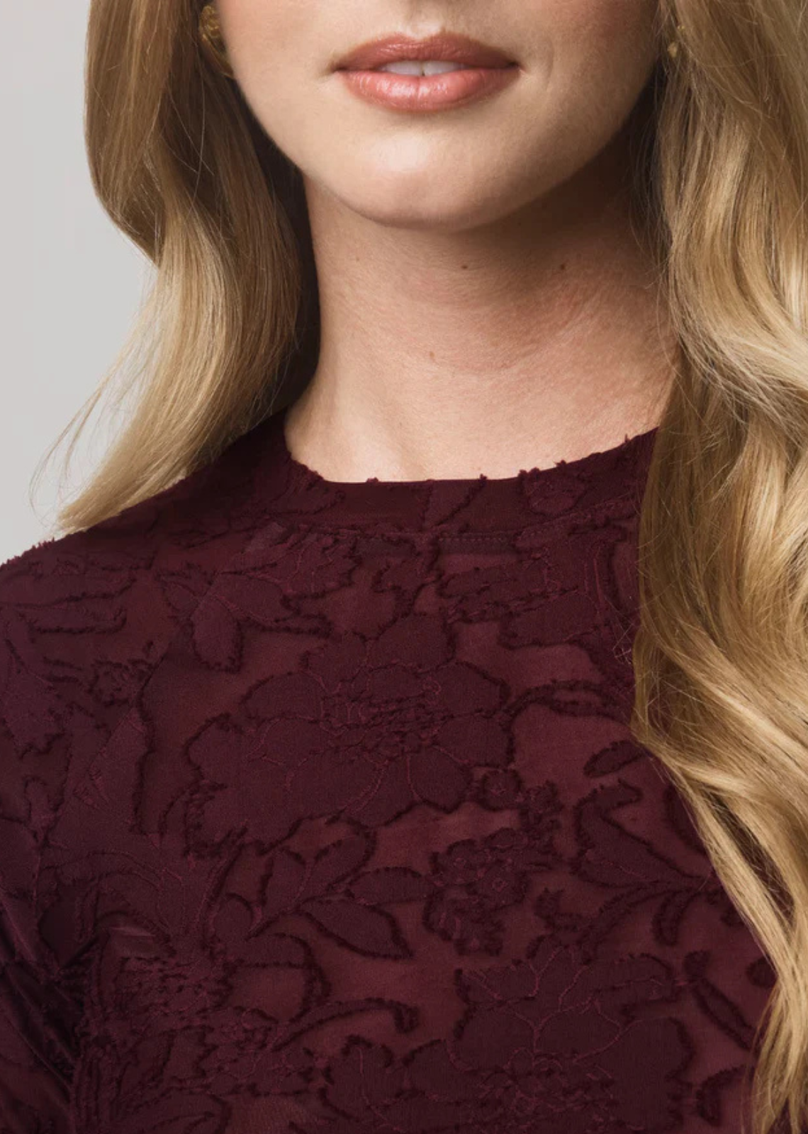 Splendid Cecelia Floral Long Sleeve Top - Rosewood