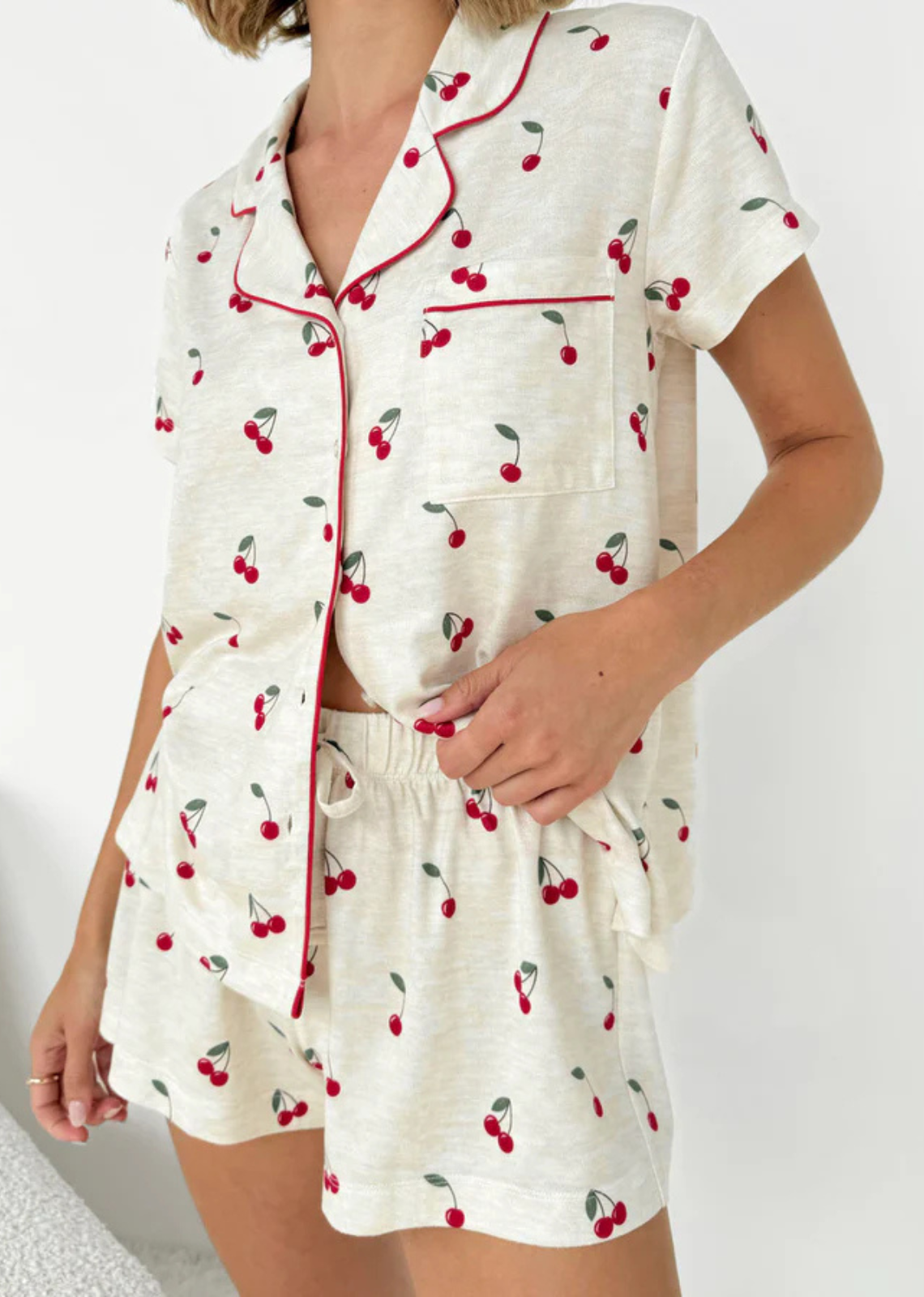 Splendid Flora Pillow Soft Short Set - Cherry Toss