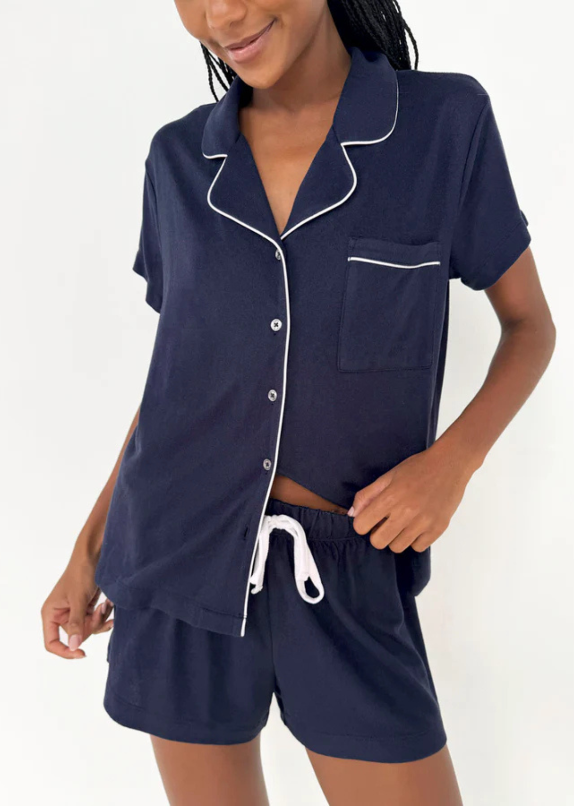 Splendid Flora Pillow Soft Short Set - Navy/White