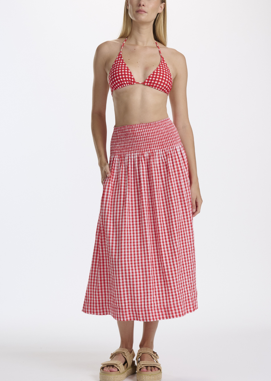 Splendid Gigi Gingham Midi Skirt