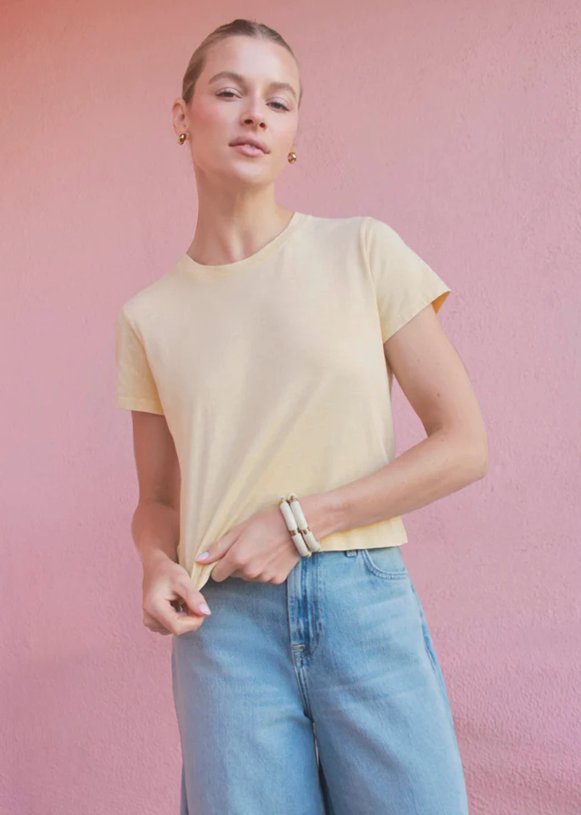Splendid Louisa Short Sleeve Tee - Honeysuckle