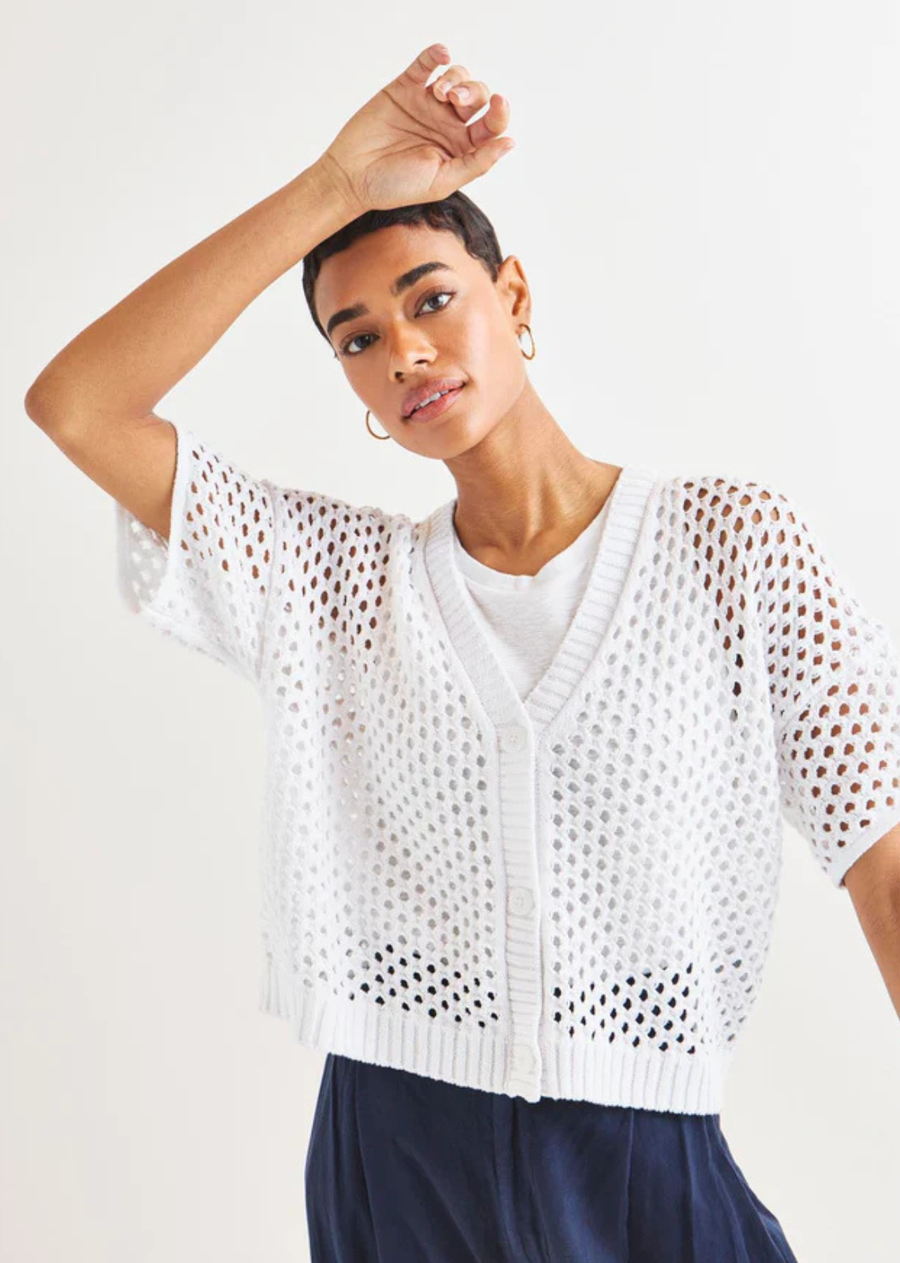 Splendid Nova Pointelle Short Sleeve Cardi