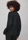 Splendid Serena Satin Button Down - Black