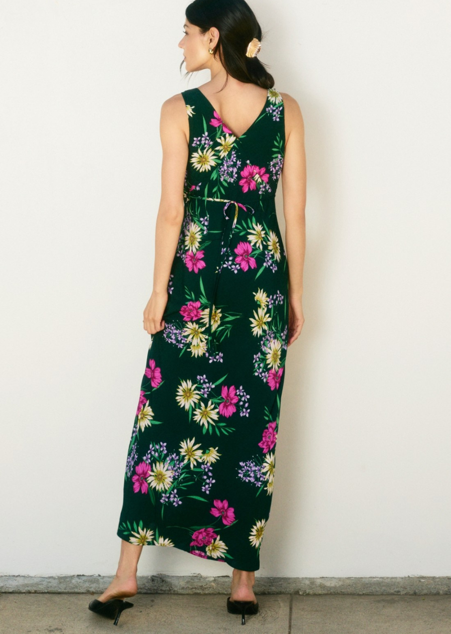 Spring Garden Tie Back Maxi Dress