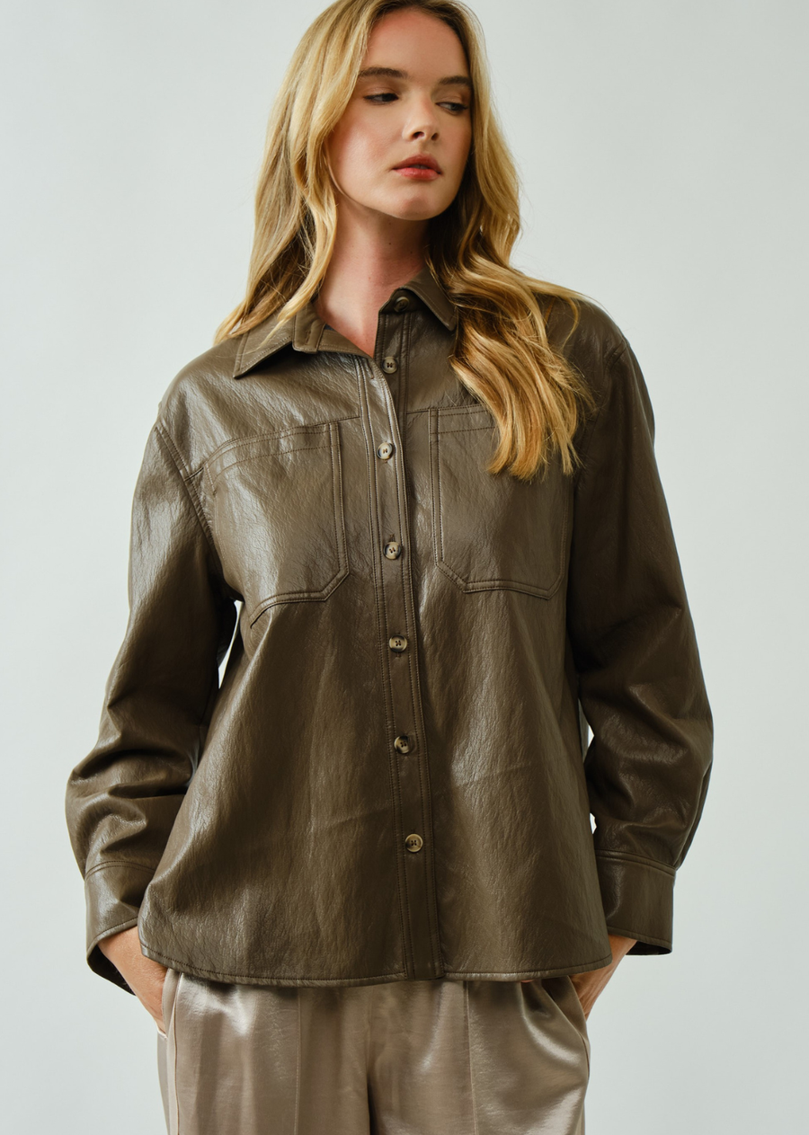 Stevie Crinkle Faux Leather Jacket