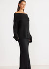 SNDYS The Label Brooks Off Shoulder Jumper- Black