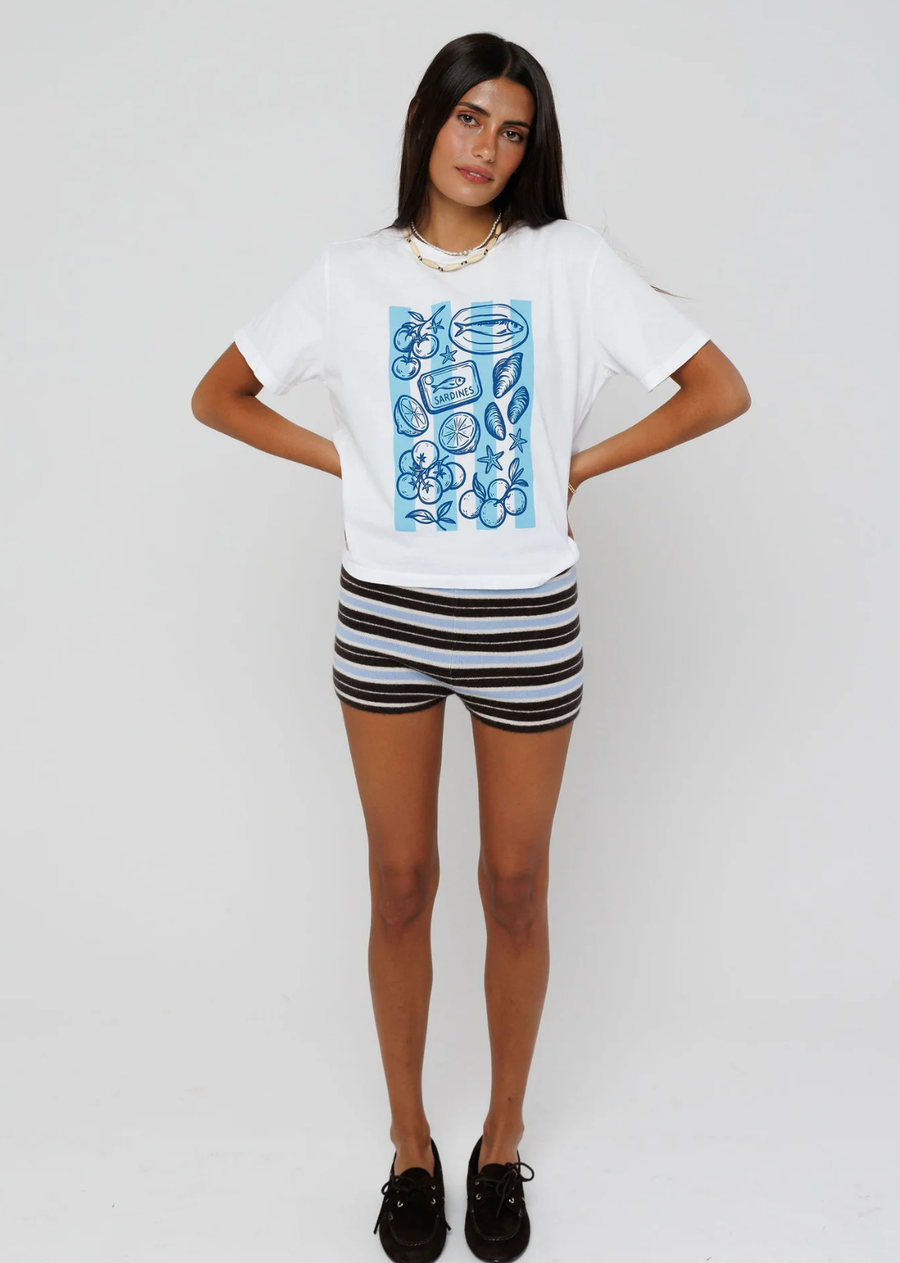 Bring a little seaside charm wherever you go in the Sunny Somewhere Beachside Summer graphic tee. Featuring a fun &amp; unique beach-inspired illustration with a classic crew neck.&nbsp; Cotton