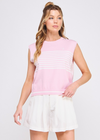 Teddy Crewneck Stripe Top
