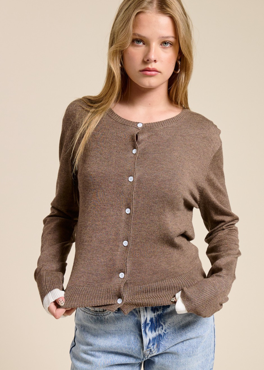 Terri Contrast Sleeve Cardigan