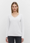 Velvet Originals Blaire V-Neck LS Top - White