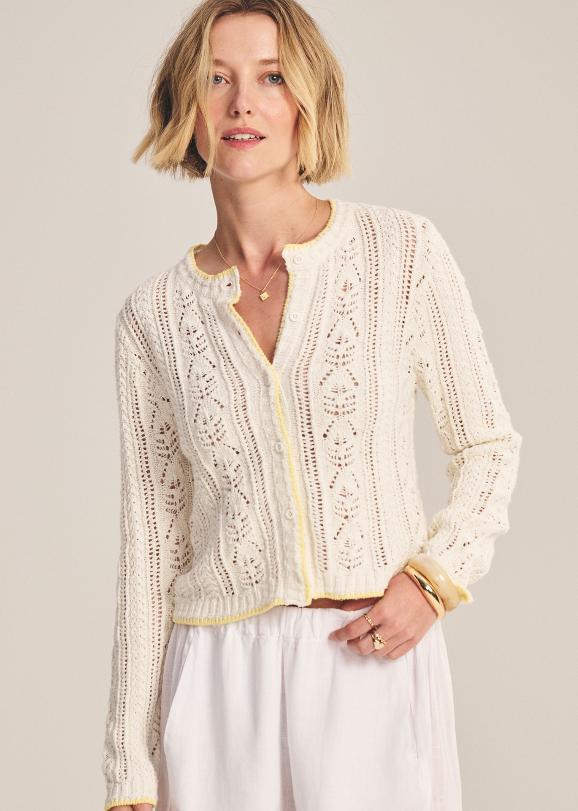 Velvet Daisy Pointelle Sweater