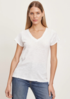 Velvet Originals Jilian V-Neck Tee - White