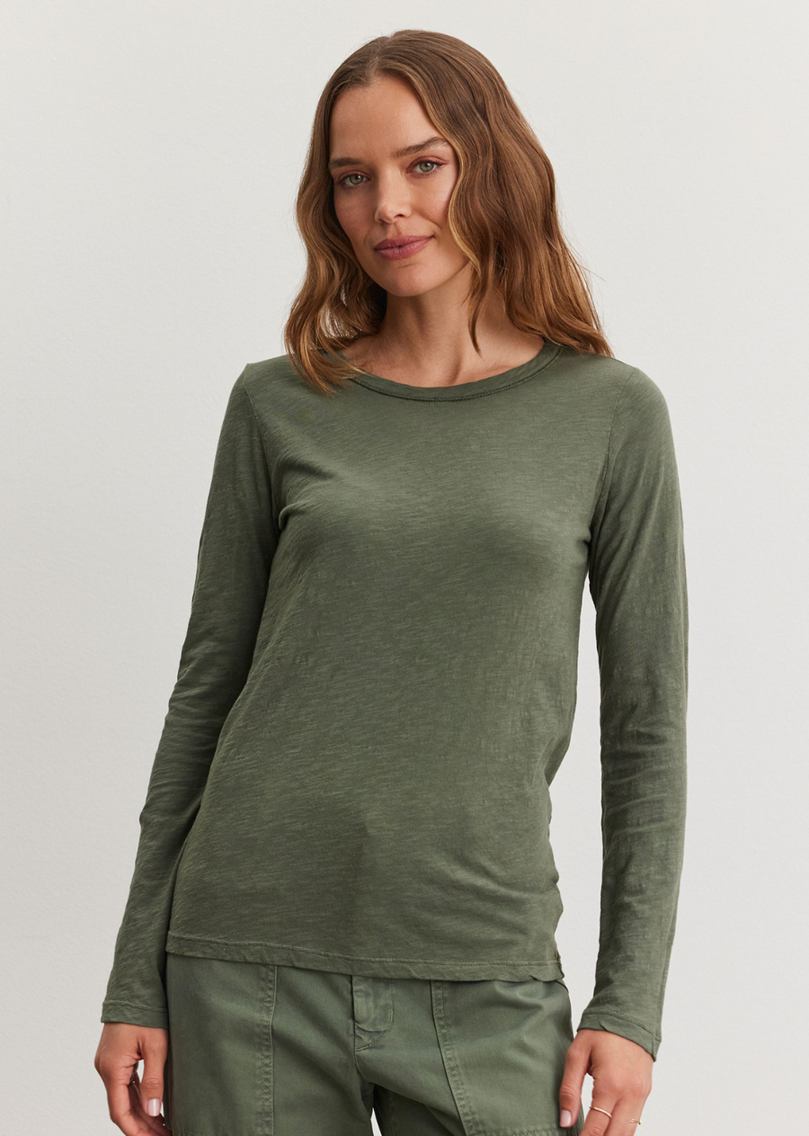 Velvet Originals Lizzie Crewneck LS Top - Marsh