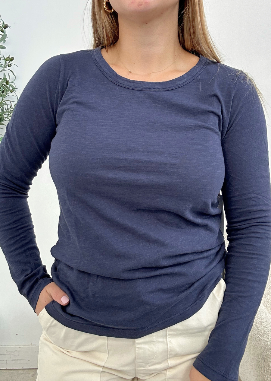 Velvet Originals Lizzie Crewneck LS Top - Bluechip