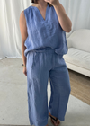 Velvet Lola Linen Pant - Ceramic