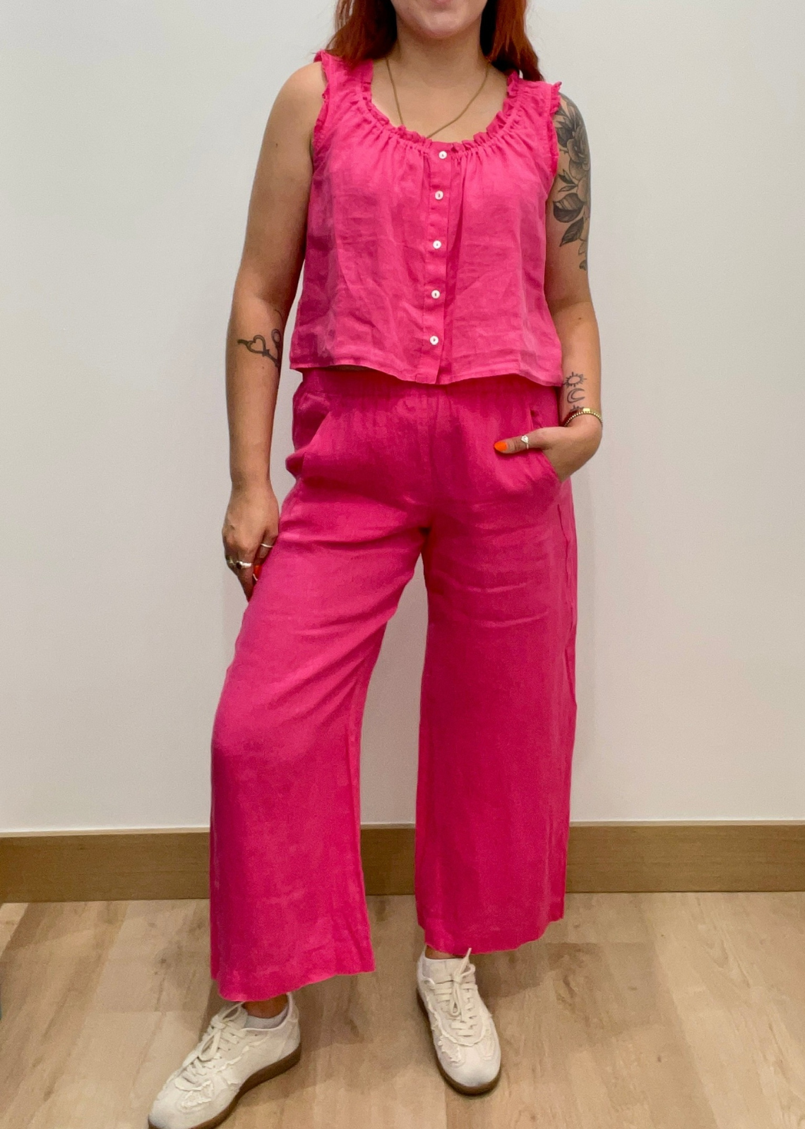 Velvet Lola Linen Pant - Pink