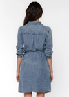 Velvet Heart Venice Dress. A classic "chambray" shirt dress made from eco-friendly and soft Tencel™ - a piece that will be in style throughout the seasons. Features include long-sleeves, side pockets, and a tie belt.