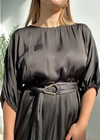 Velvet Laurel Satin Viscose Belted Dress