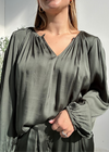 Velvet Riona Satin Viscose Button Top