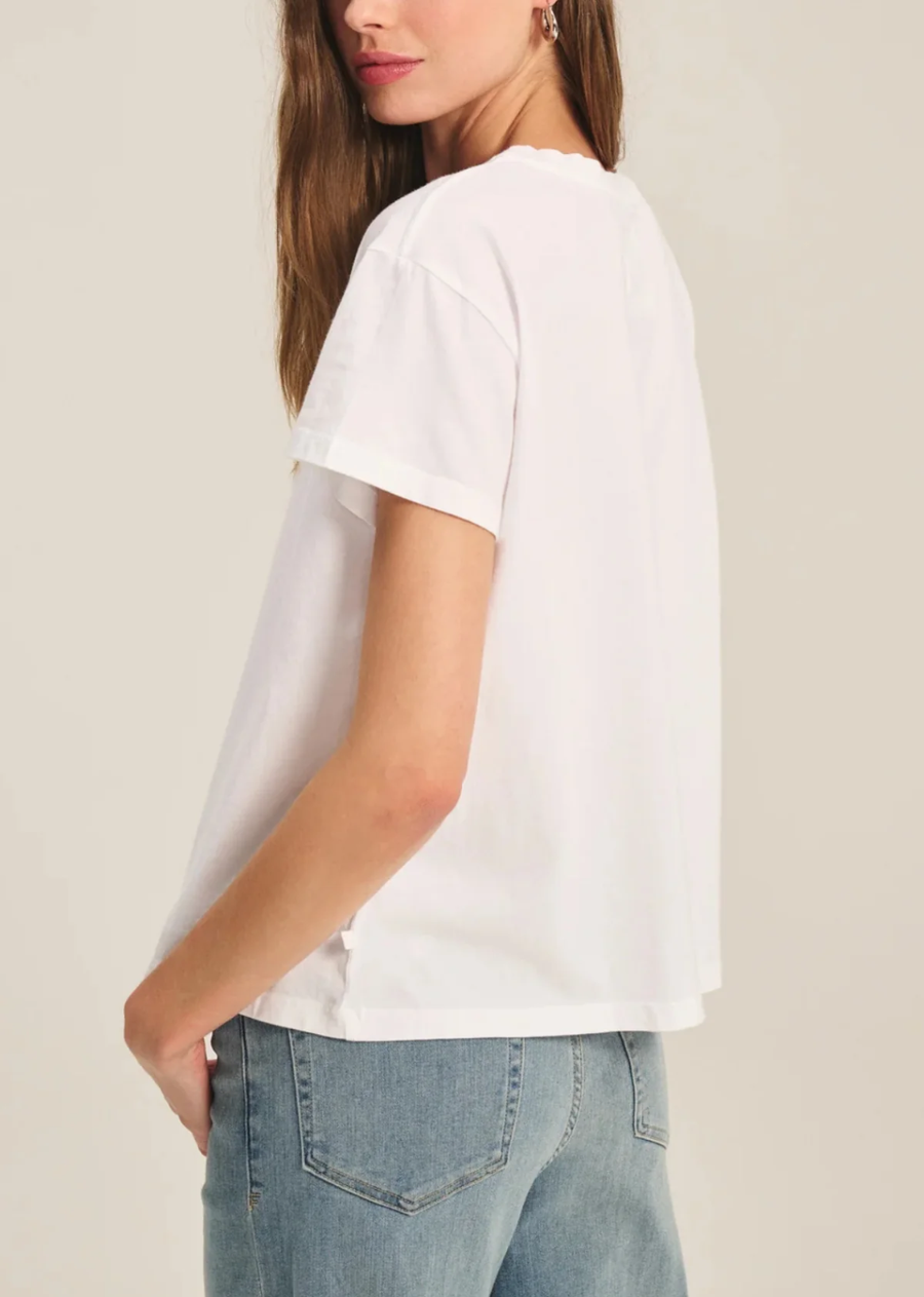 Velvet Tia Jersey Top - White