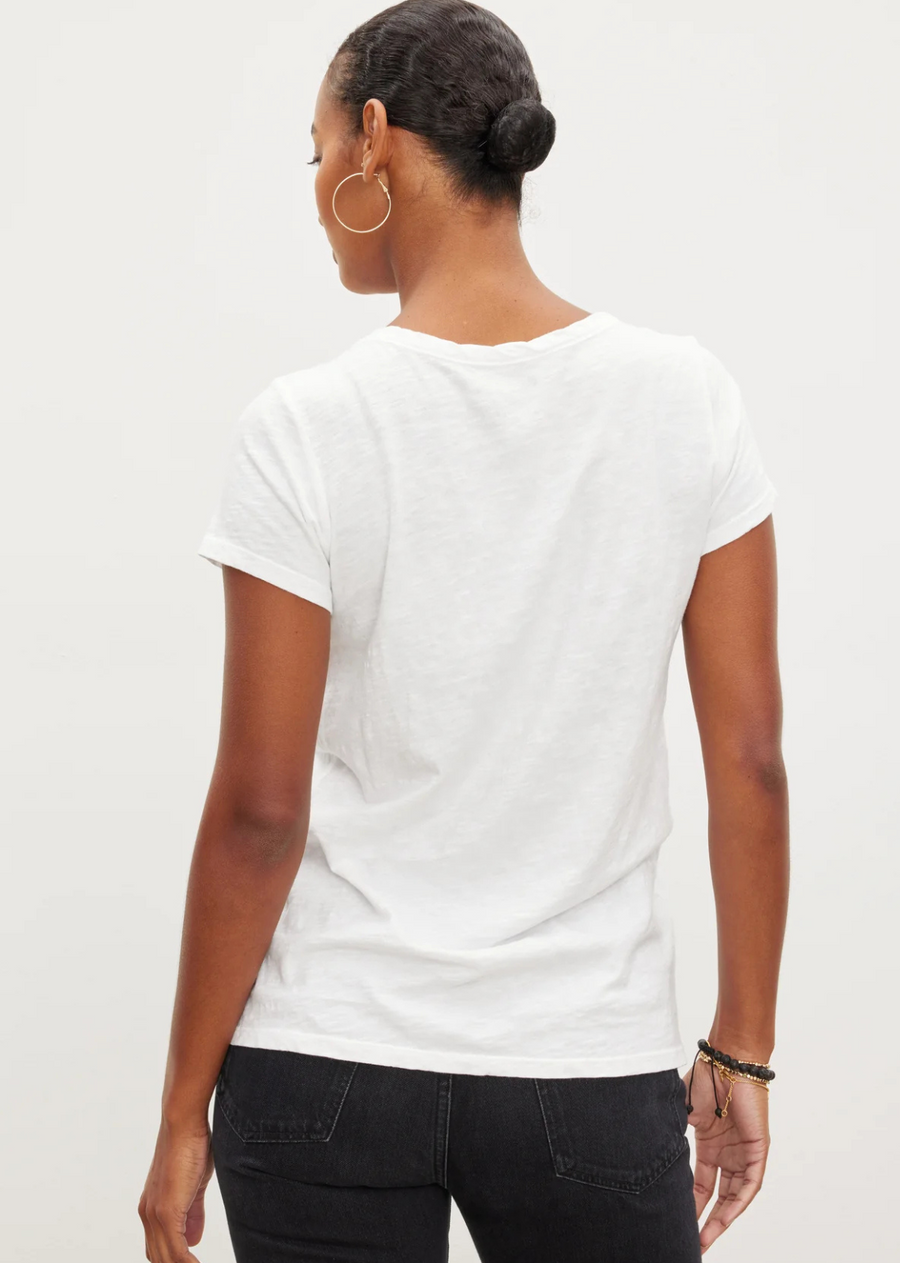 Velvet Originals Tilly Crewneck SS Top - White