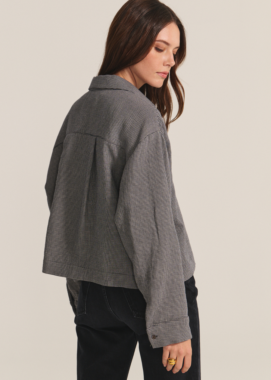 Velvet Adeline Houndstooth Gauze Top