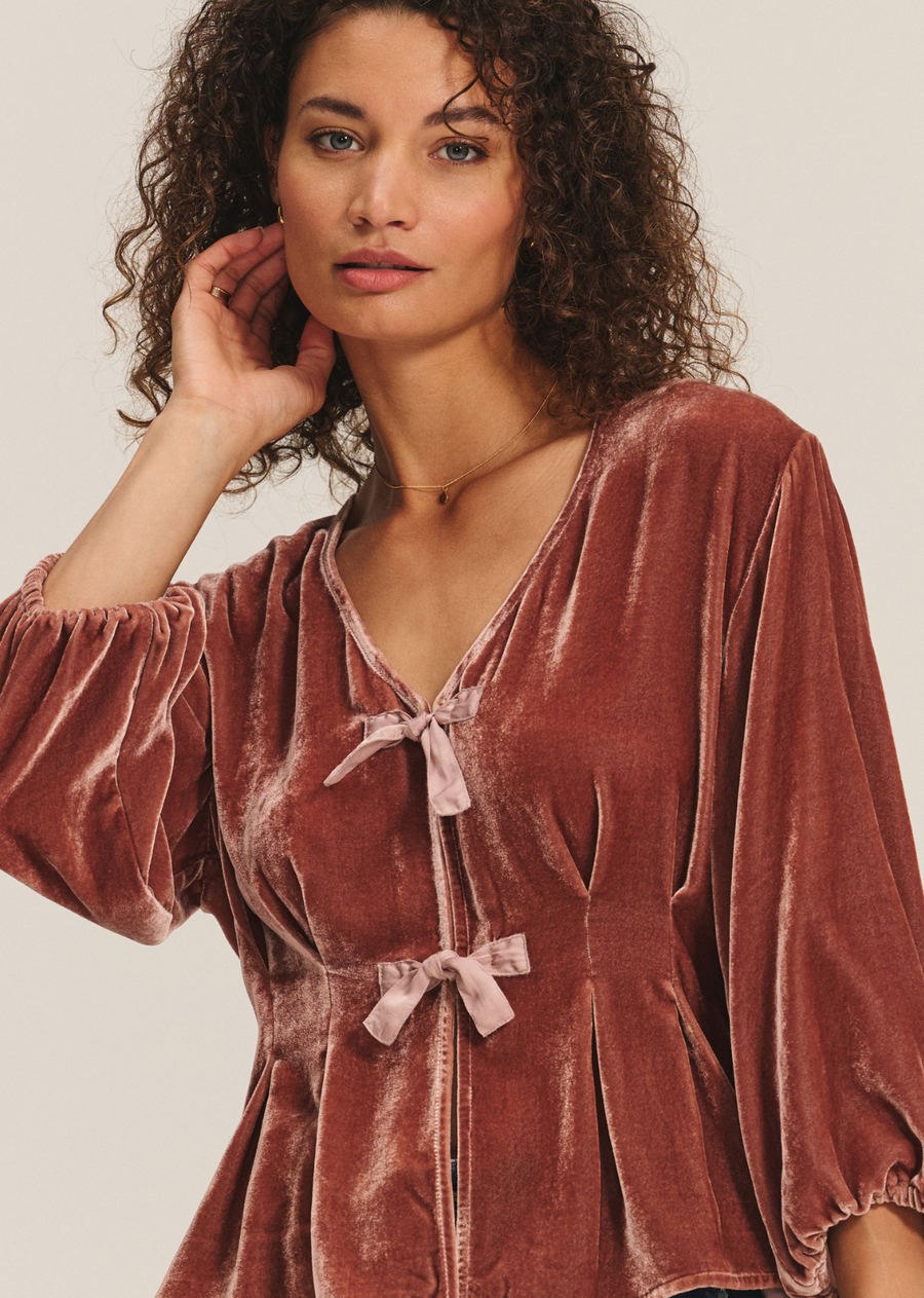 Velvet Elida Mix Media Top