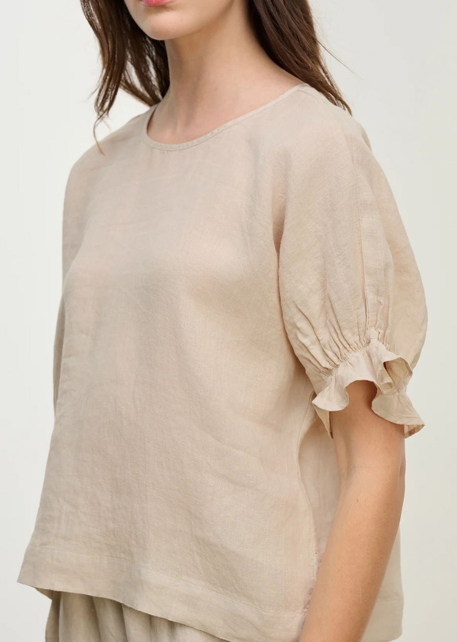 Velvet Emily Woven Linen Top