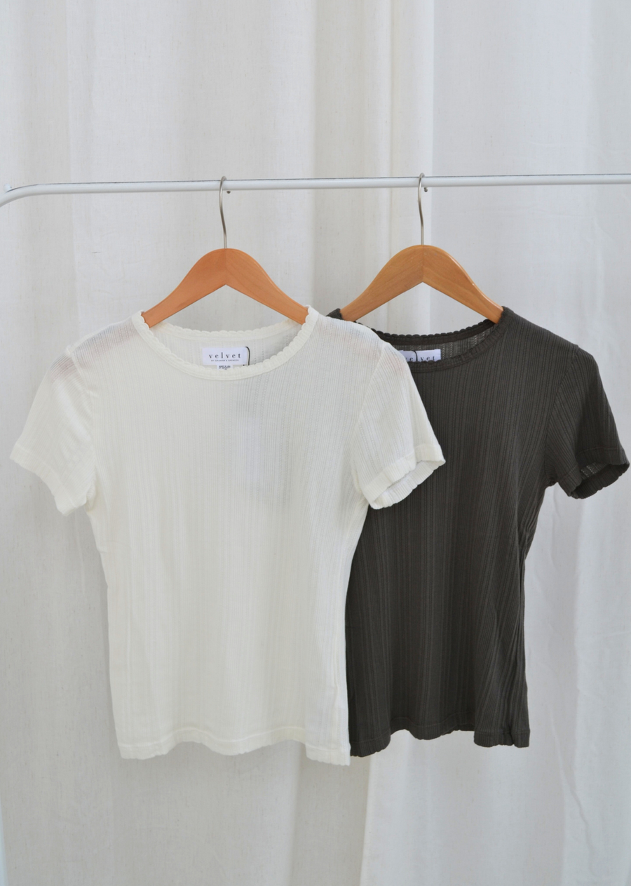 Velvet Enati Pointelle Tee