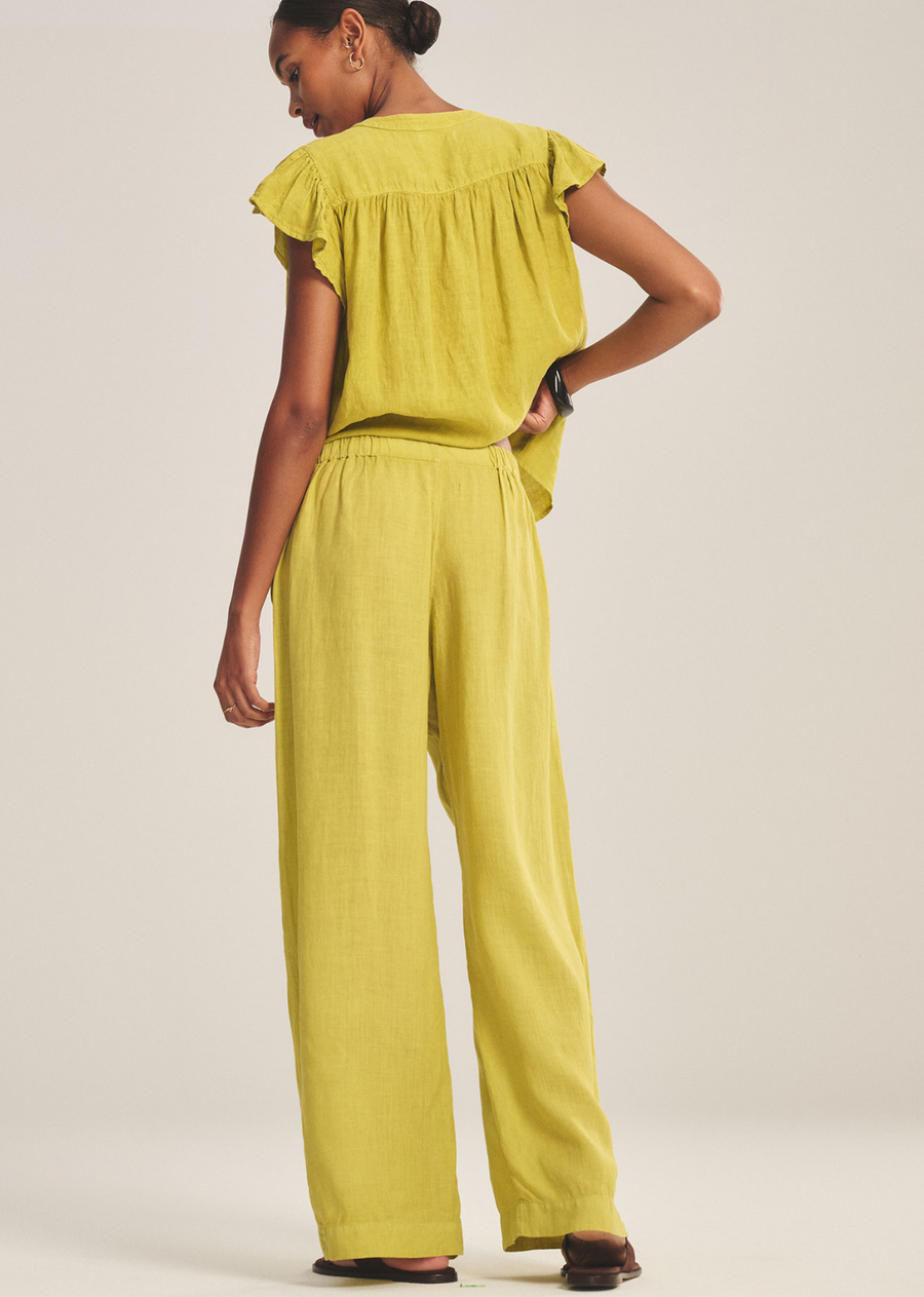 Velvet Lola Linen Pant - Citron